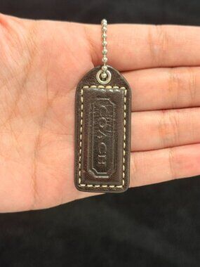 2" Medium Y2K Coach Leather Key Fob Bag Charm Keychain Hang Tag/Hangtag
